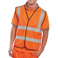 Hi Visibility EN ISO20471 Vest, Orange, Large