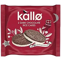 Kallo Belgian Dark Chocolate Rice Cake Thins, Two Pack, Pack of 30