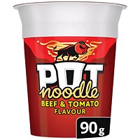 Pot Noodle Beef and Tomato, 90g, Pack of 12 Pot Noodle Beef and Tomato, 90g, Pack of 12
