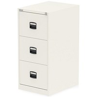 Qube by Bisley Foolscap Filing Cabinet, 3 Drawer, Chalk White