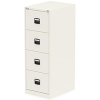 Qube by Bisley Foolscap Filing Cabinet, 4 Drawer, Chalk White