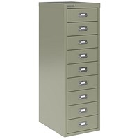 Qube by Bisley 9 Multidrawer Cabinet, Goose Grey