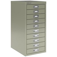 Qube by Bisley 10 Multidrawer Cabinet, Goose Grey