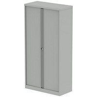 Qube by Bisley Tall Tambour Unit, Supplied Empty, 1000x470x1970mm, Goose Grey