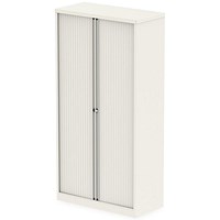 Qube by Bisley Tall Tambour Unit, Supplied Empty, 1000x470x1970mm, Chalk White