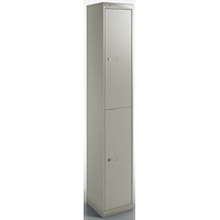 Qube by Bisley 2 Door Locker, 1800mm High, Goose Grey