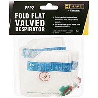 Beeswift B-Safe FFP2V Fold-Flat Valved Mask, White, Pack of 5