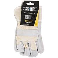 B-Safe Canadian High Quality Leather Rigger Gloves, Grey