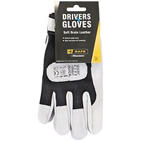 B-Safe Drivers Gloves, Velcro Cuff, Large