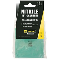B-Safe 18” Nitrile Gauntlet, Green, Large