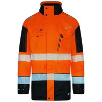 Beeswift Deltic Hi-Viz Two Tone Jacket, Orange & Black, 3XL