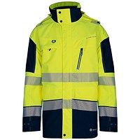 Beeswift Deltic Hi-Viz Two Tone Jacket, Saturn Yellow & Navy Blue, 3XL