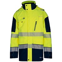 Beeswift Deltic Hi-Viz Two Tone Jacket, Saturn Yellow & Navy Blue, XL Beeswift Deltic Hi-Viz Two Tone Jacket, Saturn Yellow & Navy Blue, XL