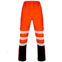 Beeswift Deltic Hi-Vis Two Tone Overtrousers, Orange & Black, 5XL