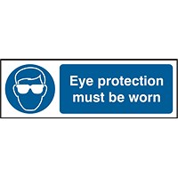 B-Safe Eye Protection Must Be Worn Sign, 300x100mm, PVC, Pack of 5