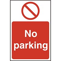 B-Safe No Parking Sign, 200x300mm, PVC, Pack of 5