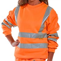 Beeswift Hi-Visibility Sweatshirt, Orange, Large