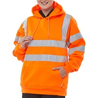 Beeswift Pull On Hooded Sweatshirt, Orange, Small