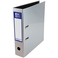 Oxford A4 Lever Arch File, 70mm Spine, Metallic Silver Oxford A4 Lever Arch File, 70mm Spine, Metallic Silver