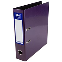 Oxford A4 Lever Arch File, 70mm Spine, Metallic, Purple