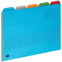 Elba Tabbed A4 Folder, Set of 5, Assorted, Pack of 5 100330160