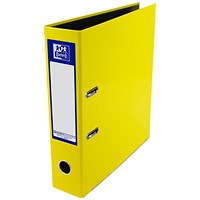 Oxford A4 Lever Arch File, 70mm Spine, Yellow