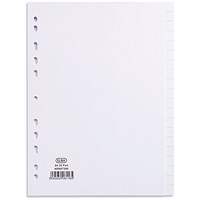 Elba Subject Dividers, 20-Part, A4, White