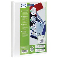 Elba Panorama Presentation Binder, A4, 2 D-Ring, 65mm Capacity, White, Pack of 4