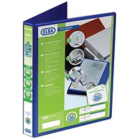 Elba Panorama Presentation Ring Binder, A4, 4 D-Ring, 25mm Capacity, Blue, Pack of 6