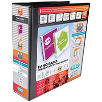 Elba Panorama Presentation Ring Binder, A4, 4 D-Ring, 65mm Capacity, Black, Pack of 4 Elba Panorama Presentation Ring Binder, A4, 4 D-Ring, 65mm Capacity, Black, Pack of 4