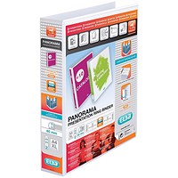 Elba Panorama Presentation Ring Binder, A4, 2 D-Ring, 40mm Capacity, White, Pack of 6 Elba Panorama Presentation Ring Binder, A4, 2 D-Ring, 40mm Capacity, White, Pack of 6