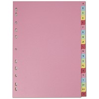 Elba Index Dividers, A-Z, Multicolour Tabs, A4, Multicolour