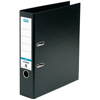 Elba A4 Lever Arch File, 70mm Spine, Plastic, Black