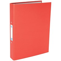 Elba Ring Binder, A4, 2 O-Ring, 25mm Capacity, Red, Pack of 10