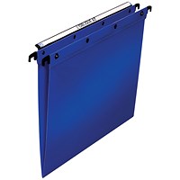 Elba Ultimate Polypropylene Suspension Files, V Base, Foolscap, Blue, Pack of 25