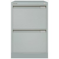 Bisley Foolscap Filing Cabinet, 2 Drawer, Goose Grey