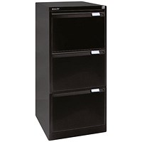 Bisley Foolscap Filing Cabinet, 3 Drawer, Black