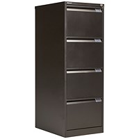 Bisley Foolscap Filing Cabinet, 4 Drawer, Black