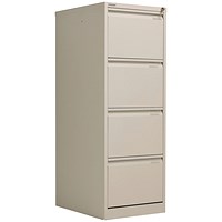 Bisley Foolscap Office Filing Cabinet, 4 Drawer, Goose Grey