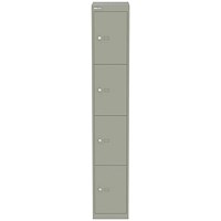 Bisley 4 Door Locker, 305x457x1802mm, Goose Grey