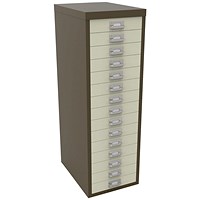 Bisley 15 Multidrawer Cabinet, Coffee and Cream