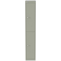 Bisley 2 Door Locker, 305x305x1802mm, Goose Grey