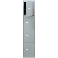 Bisley 4 Door Locker, 305x305x1802mm, Goose Grey