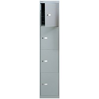 Bisley 4 Door Locker 305x305x1802mm Goose Grey