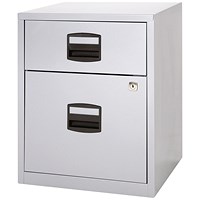 Bisley A4 Home Filing Cabinet, 2 Drawer(1 Suspension File Drawer), Grey Bisley A4 Home Filing Cabinet, 2 Drawer(1 Suspension File Drawer), Grey