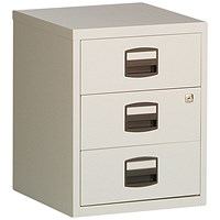 Bisley A4 Home Filing Cabinet, 3 Drawers(No Suspension File Drawer), Grey Bisley A4 Home Filing Cabinet, 3 Drawers(No Suspension File Drawer), Grey