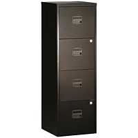 Bisley A4 Home Filing Cabinet, 4 Drawer, Black Bisley A4 Home Filing Cabinet, 4 Drawer, Black
