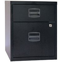 Bisley A4 Home Filing Cabinet, 2 Drawer(1 Suspension File Drawer), Black Bisley A4 Home Filing Cabinet, 2 Drawer(1 Suspension File Drawer), Black