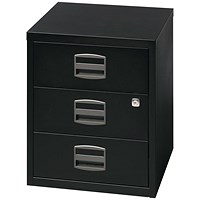 Bisley A4 Home Filing Cabinet, 3 Drawers(No Suspension File Drawer), Black Bisley A4 Home Filing Cabinet, 3 Drawers(No Suspension File Drawer), Black