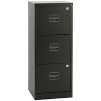 Bisley A4 Home Filing Cabinet, 3 Drawers, Black Bisley A4 Home Filing Cabinet, 3 Drawers, Black